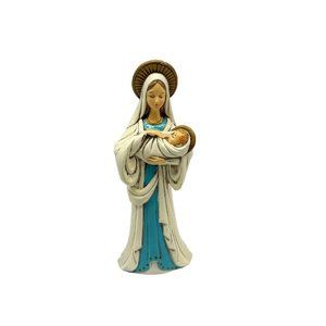 Hand Crafted Madonna & Child Hand Painted Composite Figurine, Made in Japan